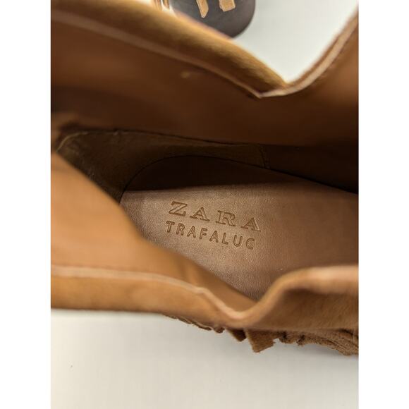 Trafaluc by Zara | Suede Fringed Ankle Boots | Size 41 (US W10.5) - Picture 8 of 12